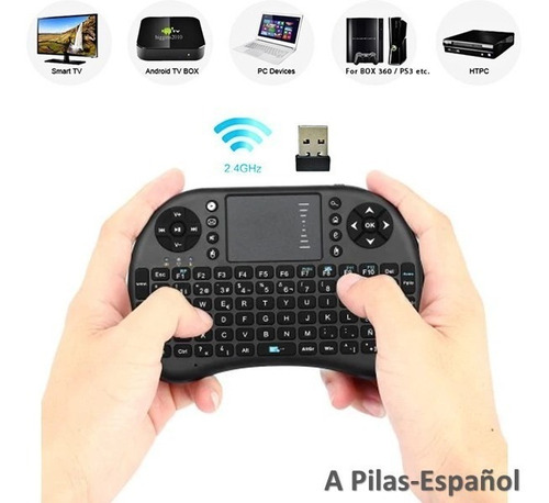 Imagen 1 de 7 de Mini Teclado Inalambrico A Pilas Español Android Tv Box