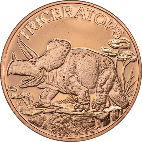 Robmar-usa 1 Onza Cobre Puro 0,999-n°604-triceratops