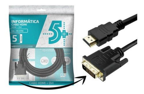 Cabo Dvi 24 1 X Hdmi Chipsce 5 Metros