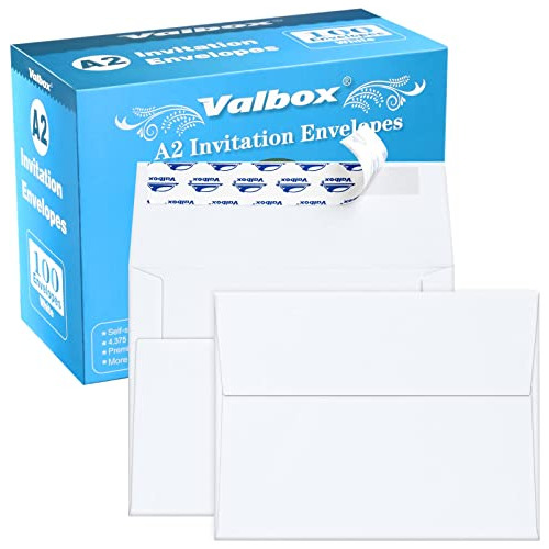 Sobres De Invitación A2 Valbox 100 Cantidad 4.375x5.75...