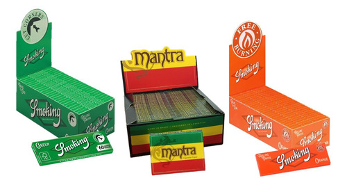 Imagen 1 de 4 de Caja De Rolling Paper Smoking Mantra Papel Para Liar 50ud