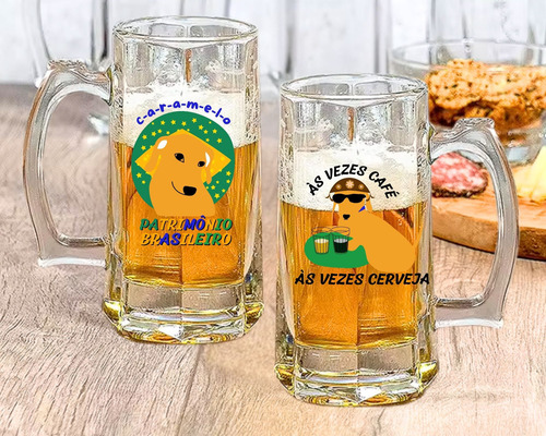 2 Canecas Zero Grau Cachorro Vira Lata Caramelo Meme Brasil Cor Transparente