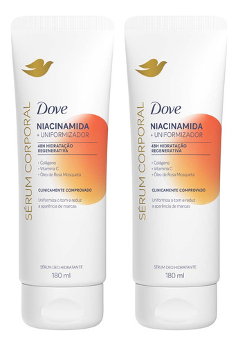 Kit 2 Und Dove Sérum Corporal Com Niacinamida 180ml