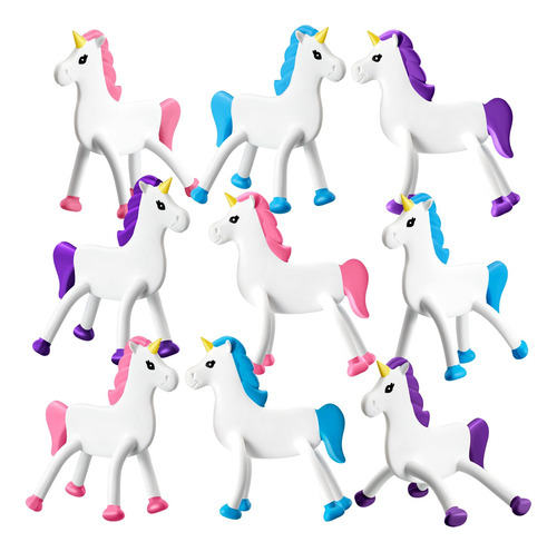 24 Piezas De Juguetes De Unicornio Flexibles, Figuras De Uni