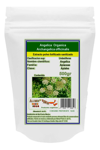 Raíz De Angelica En Polvo 500gr