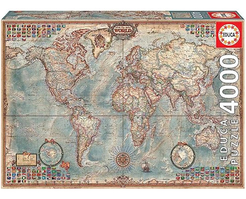 Rompecabezas De 4.000 Piezas - El Mapa Del Mundo