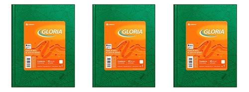 3 Cuaderno Gloria Tapa Dura X 42 Hojas Rayadas Color 3 VERDES