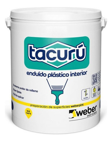 Enduido Plástico Interior Tacuru X 10 L Weber Pintumm