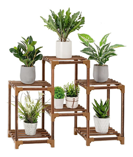 Hblife Soporte De Madera Para Plantas De Interior, 6 Niveles