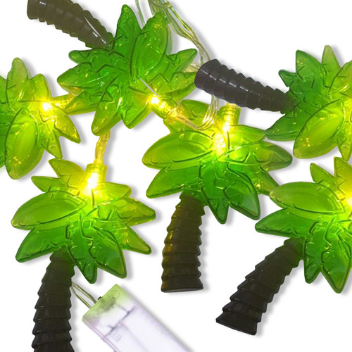 Cordão Luminária Fio De Luz Led Com 10 Lâmpada Coqueiros Cor Colorido