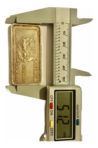 Medalla De Plata 1 Onza Conmemorando Estado De North Dakota (Usado)