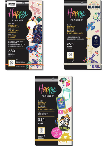 Etiquetas Adhesivas Stickers 30 Hojas Happy Planner Festivos Color Rosa