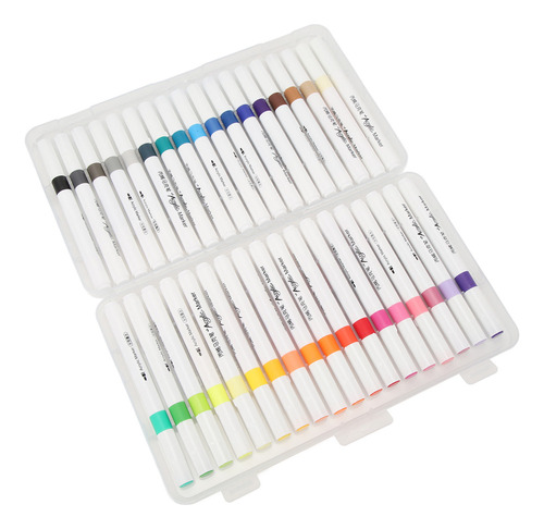 Bolígrafos De Acuarela De 36 Colores Con Doble Pincel Para E