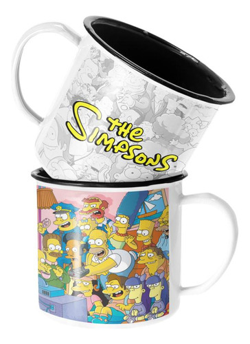 Taza Enlozada Lechera Serie Los Simpsons Completa