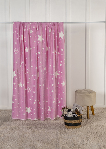 Kit 2 Coberta Casal Manta Brilha No Escuro 2,00x1,80 Macia Cor Stars