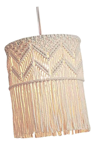 Abajur De Macramê Para Pendurar Luz, Capa Boho, Altura 45cm