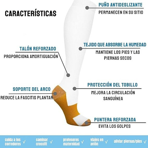 Calcetas Compresión Medias Calcetines Alivia Varices 5 Pares