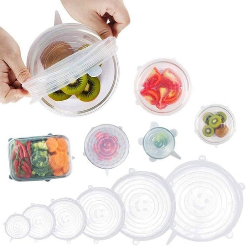 Tapas Reutilizables Herméticas De Silicona Flexible, 24 Pzs.