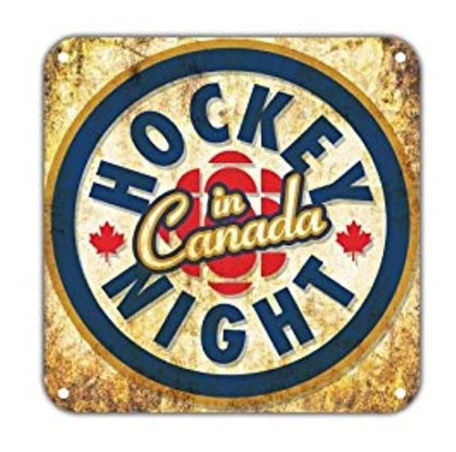 Hockey Noche En Canadá Vintage Retro Arte De Decoración De L