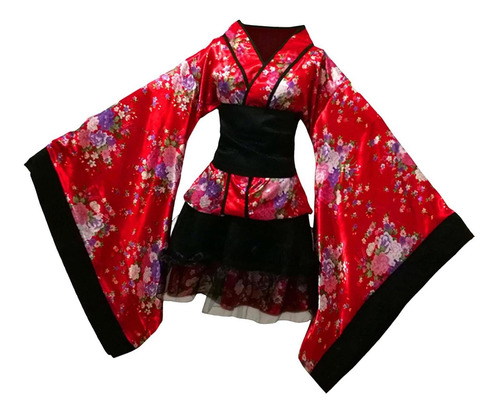 Traje De Kimono De Baile Japonés Para Mujer Con Cuello En V