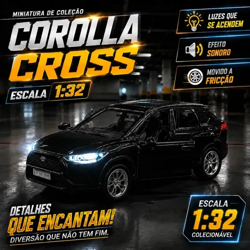 Miniatura Carro Toyota Corolla Cross 1:32 Friccao Som Luz Abre