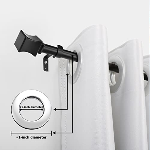Cortinero Negro Para Ventanas De 110 A 130 Cm