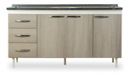 Bajomesada Cocina Melamina Maximo 160 Color Gris