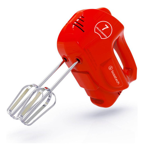 Batidora De Mano Bosstech M1 200 Watts 7 V Color Rojo