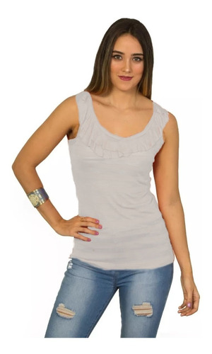 Blusa Blanca Cuello Doble Faralado Saints