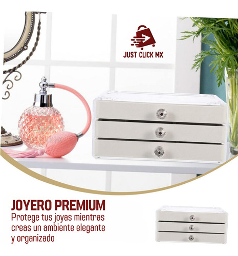 Alhajero Estuche Organizador De Joyas Aretes 3 Niveles Suave Color Gris