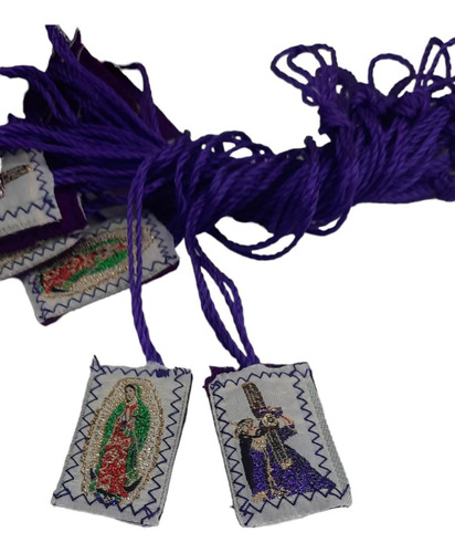 100 Escapularios De Nazareno Jesus Con V Guadalupe 2.5x4 Cm