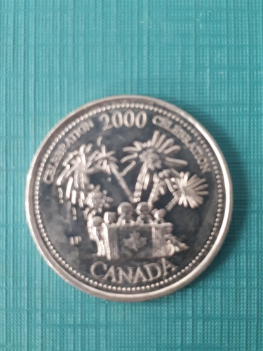 Moneda Canadá 2000 25 Cent. Celebracion