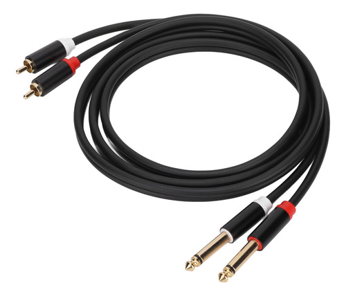 Cable Ts Dual A Doble De 1/4 Pulgadas, 4,9 Pies Y 6,35 Mm, 2