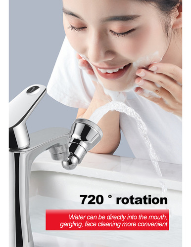 Grifo De Baño Con Boquilla Para Cocina, 720°, Giratorio Univ
