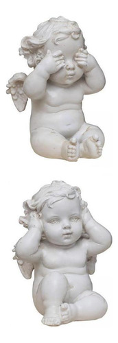 2 Estatuas De Ángulo De Querubín Nórdico Para Jardín