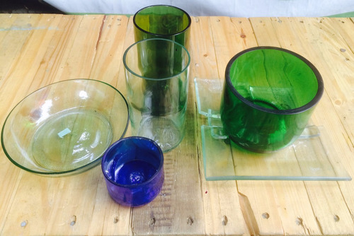 Imagen 6 de 6 de Tazón - Plato De Botella De Vidrio Recortada / Reciclado