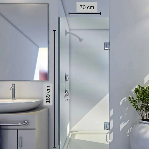 Puerta Abatible 70 X 189 Cm Para Cancel De Baño + Herrajes