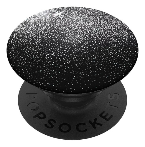 Popsockets Diseño Fondo Negro Degradado Plateado Purpurina