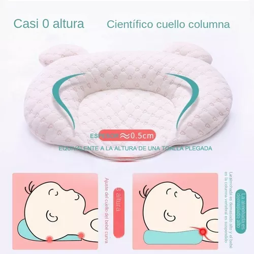 Almohada Con Patrón De Oso/Bebé Recién Nacido/De Apoyo Para Bebés Cabeza  Plana De Prevención