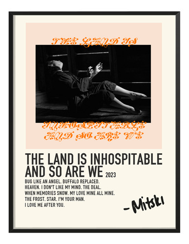 Poster Mitski Album Tracklist Land Inhospitable Are We 45x30