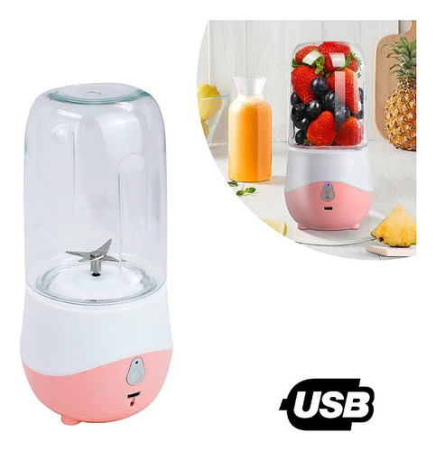Mini Liquidificador Portátil Shake Suco Juice Cup Mixer Usb Cor Branco