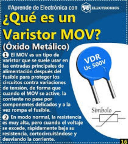 Imagen 7 de 9 de Varistor 20u241k 240vac 150vdc 100amp Vdr Mov (10 Unidades)