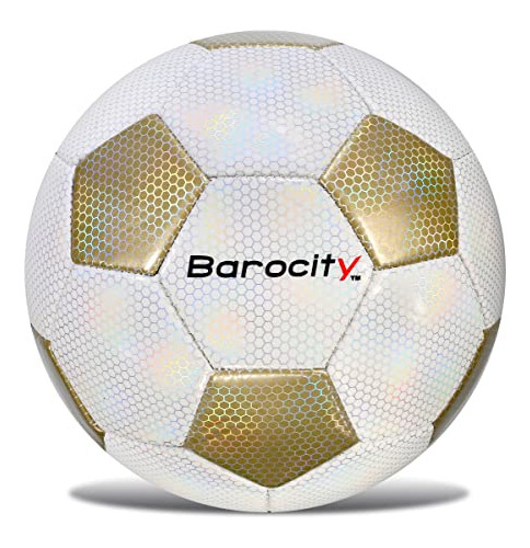 Barocity Classic White &amp; Gold Size 3 Soccer Ball  Boys