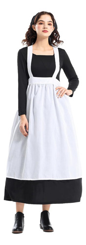 Disfraz De Sirvienta De Temporada Para Mujer, Vestido Largo