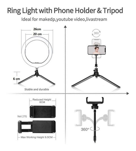 Disco Arco Led Kit Iluminação Fotografia Led Ring Luz Grand