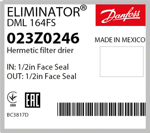 Filtro Secador Dml 164 X 1/2 Fs 023z0246 Danfoss