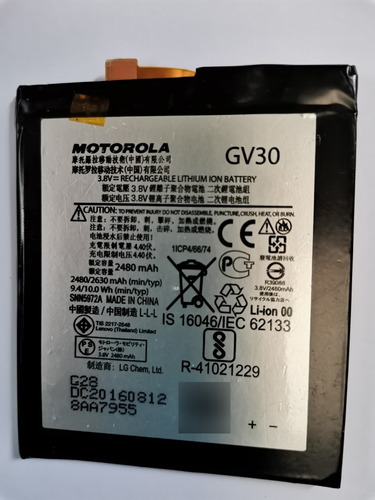 Batería Gv30 Motorola Original, Para Moto Z Droid & F