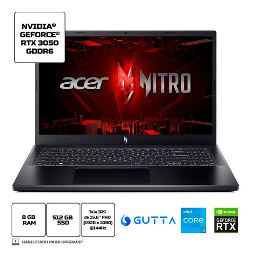 Notebook Acer Nitro V15 I5-13420h/8gb/ssd512gb/linux/rtx3050