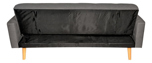 Sofá Cama 3 Plazas Elegante | Para Hogar Oficina Sala Gris Oscuro Liso