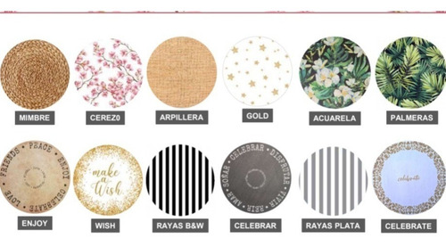 Imagen 2 de 7 de Plato De Sitio Papel Pack 24 Unidades Hortensias